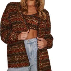 12th Tribe Multicolor Knit Cardigan • Size Large • NEW WITH TAGS